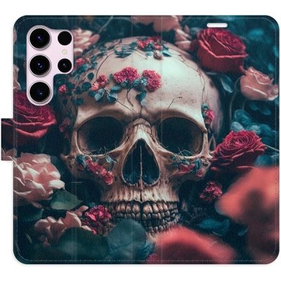 Pouzdro iSaprio flip Skull in Roses 02 Samsung Galaxy S23 Ultra