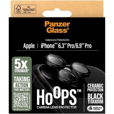 PanzerGlass tvrzené sklo HOOPS Ceramic Camera Protector černý titan Apple iPhone 16 Pro/16 Pro Max 1282 – Zboží Živě