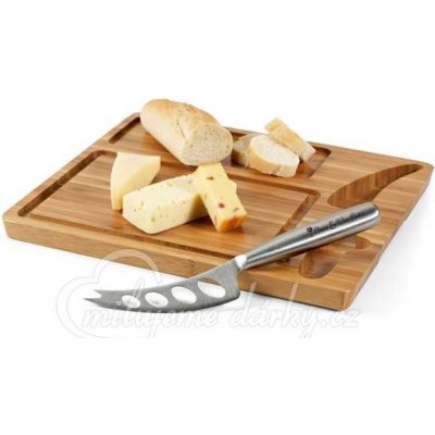 Servírovací sada na sýr, prkénko z bambusu a 1 nůž