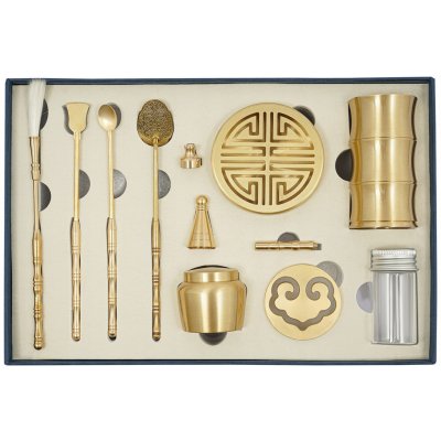 11pcs Incense Burner Kit s čínskými prvky, mosazná sada na výrobu vonných tyčinek – Zboží Mobilmania