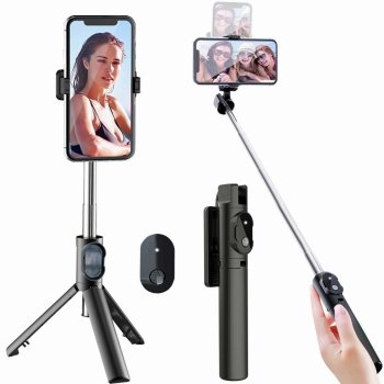 SES 3v1 Bluetooth bezdrátová 90 cm s Tripod stativem a s dálkovým ovládáním černá 7753