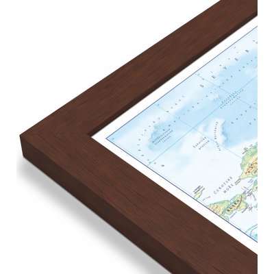 Excart Maps Svět - nástěnná obecně zeměpisná mapa (ČESKY) 140 x 98 cm Varianta: mapa v dřevěném rámu, Provedení: Pegi višeň