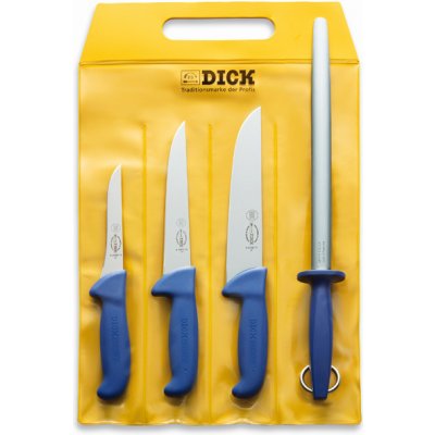 F. Dick sada nožů a ocílka 30cm modré ergogrip 13 až 18cm 3 ks – Zboží Mobilmania