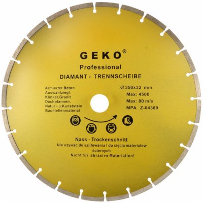 Kotouč řezný diamantový segmentový 350x32mm GEKO G00255 – Zboží Mobilmania