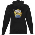 Dámská mikina s kapucí s potiskem Šťastný Mimoň dámské Černá – Zboží Dáma