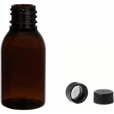 Via Plastová lahvička hnědá široká s černým uzávěrem 25 ml – Sleviste.cz
