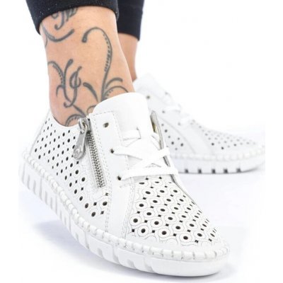 Rieker dámské kožené polobotky M2300-80 bílé weiss – Zboží Dáma