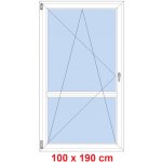 Soft Balkonové dveře s příčkou otevíravé a sklopné Antracit struktura/Antracit struktura levé 100 x 190 cm – Hledejceny.cz