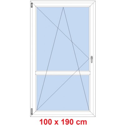 Soft Balkonové dveře s příčkou otevíravé a sklopné Antracit struktura/Antracit struktura levé 100 x 190 cm – Hledejceny.cz
