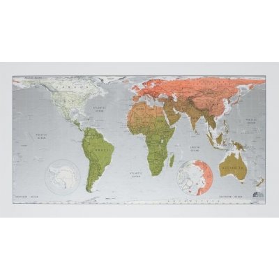 Future Map Company Svět - nástěnná mapa Future Coral 101 x 58 cm Varianta: bez rámu v tubusu, Provedení: papírová mapa – Zboží Dáma