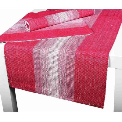 Forbyt prostírání bavlna Elegantní pruhy lesklé červené 40x120cm – Zbozi.Blesk.cz