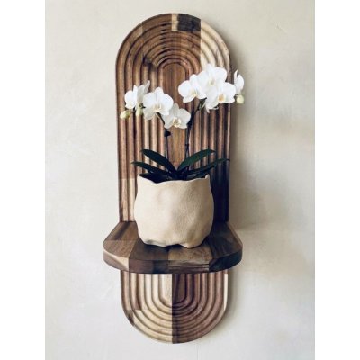 WoodenBotanery Nástěnná polička na květiny Arcus akácie – Sleviste.cz