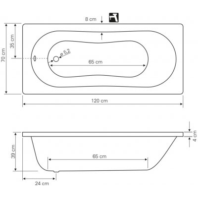 AQUALINE JIZERA 120 x 70 cm G1270 – Zboží Mobilmania