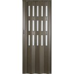 Hopa Plastové shrnovací dveře Matrix prosklené ořech tmavý 87 x 200 cm – Zbozi.Blesk.cz