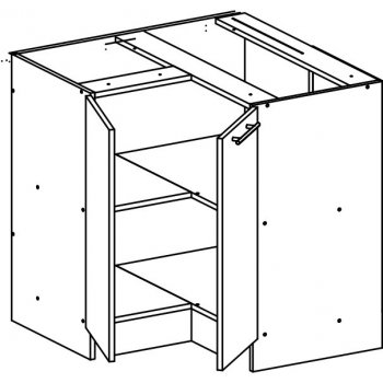 Kondela Dolní rohová skříňka, bílá, FABIANA S 90N
