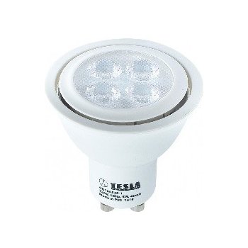 Tesla LED žárovka GU10 5W 230V 400lm 30 000h 3000K Teplá bílá 100° Stmívatelná