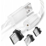 Nabíjecí svíticí USB kabel s magnetickou hlavici 3v1 - Bílá – Zboží Živě