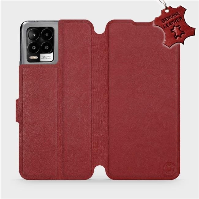 Pouzdro Mobiwear paradní Flip Realme 8 Pro - Tmavě červené - L_DRS Dark Red Leather