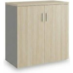Rauman Nízká skříň SimpleOffice 80 x 40 x 80 cm, dub světlý / šedá – Zboží Mobilmania