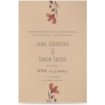 Papírové svatební oznámení FLORAL Barva papíru: Stone – HobbyKompas.cz