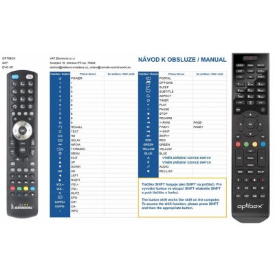 Dálkový ovladač General OPTIBOX EVO M7 – Hledejceny.cz