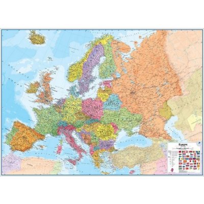 Evropa politická mapa 4,3M anglicky