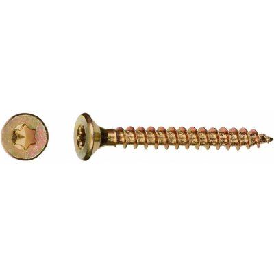 Uni vrut se zápustnou hlavou TX25 plný závit žlutě pozink. 5x20 mm, 200 ks – Hledejceny.cz