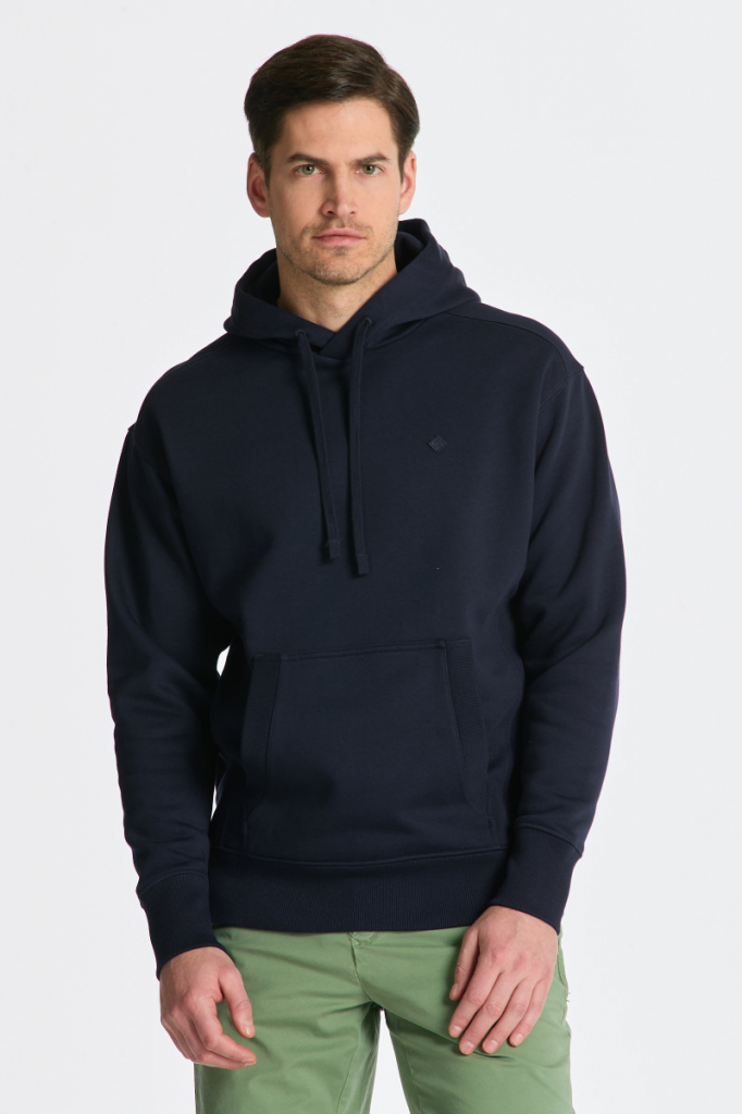 GANT D1. ICON G ESSENTIAL SWEAT HOODIE modrá