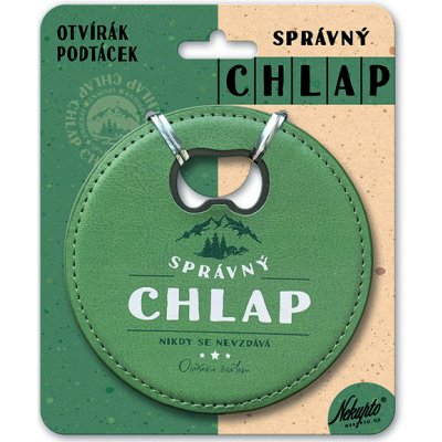 Nekupto Otvírák na pivo, podtácek Správný Chlap Nikdy se nevzdává – Hledejceny.cz