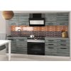 Kuchyňská linka Belini Kompakto2 160 cm šedý antracit Glamour Wood s pracovní deskou