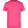 Pánské Tričko James Nicholson pánské základní triko ve vysoké gramáži bez bočních švů Růžová