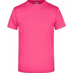 James Nicholson pánské základní triko ve vysoké gramáži bez bočních švů Růžová