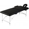 Masážní stůl a židle Vida XL 110088 skládací masážní stůl se 2 zónami a hliníkový rám černý