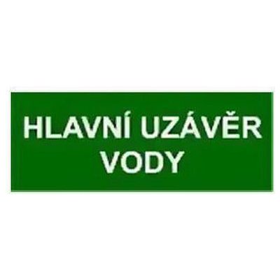 Informační bezpečnostní tabulka - Hlavní uzávěr vody, samolepicí fólie