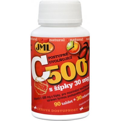 JML Vitamin C 500 mg post.uvol.s sipky 120 tablet – Hledejceny.cz