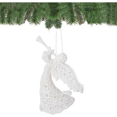 SPRINGOS Vánoční ozdoba Anděl s trumpetou bílý 17cm – Hledejceny.cz
