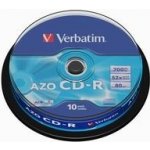 Verbatim CD-R 700MB 52x, spindle, 10ks (43437) – Hledejceny.cz