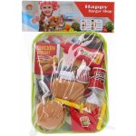 Wiky Fast Food s táckem hamburger hranolky párek v rohlíku zmrzlina nápoj kečup kuřecí nugety vidlička nůž – Zboží Dáma