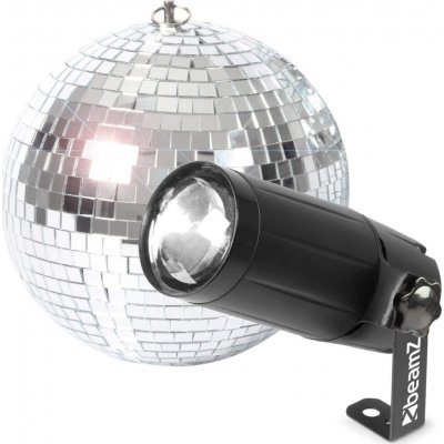 BeamZ Set 20cm zrcadlové disco koule s LED bodovým reflektorem – Sleviste.cz