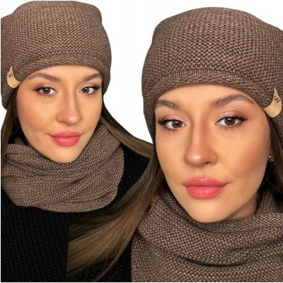 Fashionweek Dámský komplet čepice + nákrčník S3051 Mocca – Hledejceny.cz