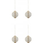 House Doctor Bílo-zlaté papírové vánoční ozdoby Alsta 8 cm, 4 ks – Zboží Dáma