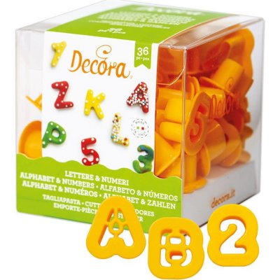 Vykrajovátka abeceda a číslice 36ks 2x1,6cm - Decora – Zbozi.Blesk.cz