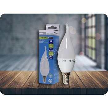 V-tac LED žárovka E14 svíčka 6W teplá bílá