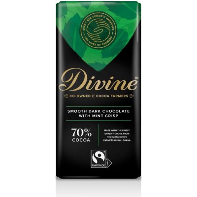 Divine Chocolate Hořká čokoláda s mátou, 70 % 90 g – Hledejceny.cz