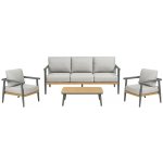 Nordic Living Comi Šedý zahradní set pohovky, stolku a křesel – Hledejceny.cz