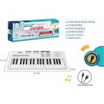 Mamido Dětský keyboard s mikrofonem 37 kláves bílý – Zboží Mobilmania
