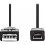 Nedis CCGL60300BK10 USB na mini USB, USB 2.0, zástrčka USB, zástrčka mini USB, 1m, černý – Zboží Živě