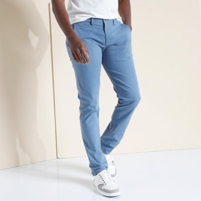 Chino jednobarevné kalhoty modrošedá