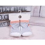 Yo ponožkoboty s gumovou stélkou OB135 šedé s lososovou mašličkou – Zboží Mobilmania