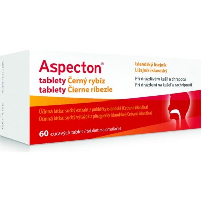 Aspecton tablety na kašel černý rybíz 60ks